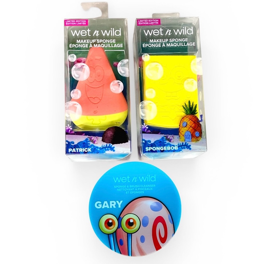 SpongeBob Patrick x Wet n Wild Makeup Sponges & Gary Brush Cleaner NEW Lot